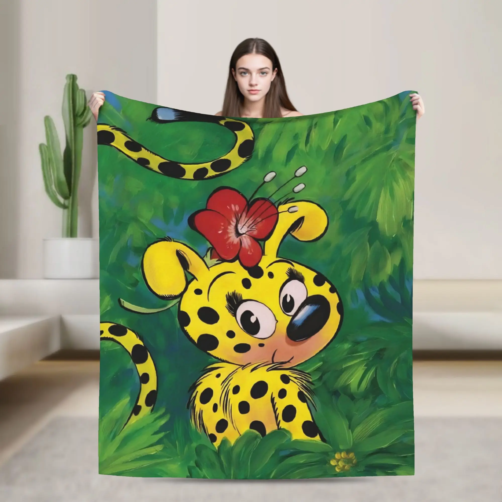 Novelty Design Marsupilamis Blankets Super Soft Flannel  Cozy Throw Blankets Machine Washable
