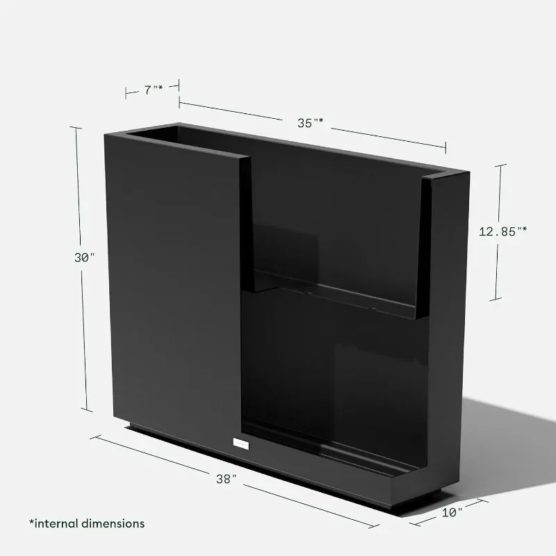 Block Series Span Plastic Planter - Tall Rectangular Planter for Outdoor Patio/Porch | Durable All-Weather with Removable Insert