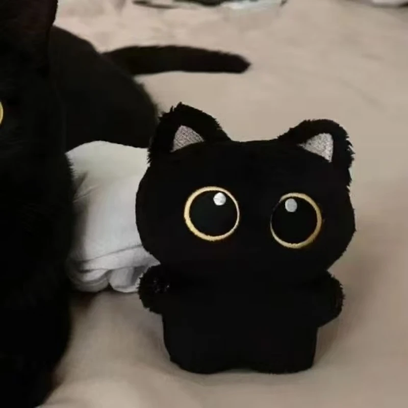 

8cm Cute Black Cat Plush Toy Cartoon Soft Cat Doll Pendant Backpack Car Key Decorative Pendant Children's Toy Birthday Gift