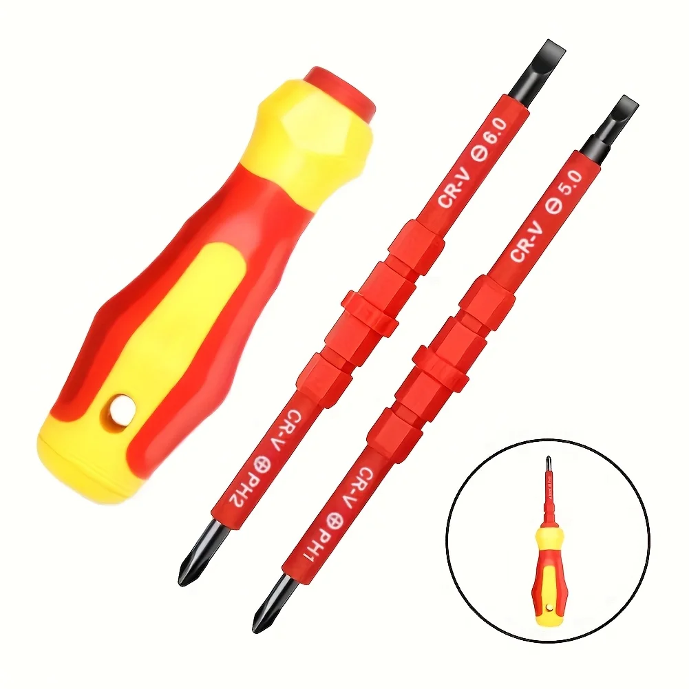 

Insulated Screwdriver Electrician Screwdriver Maintenance Tools Insulated Screwdriver Slotted Cross Magnetic Bit Hand Tools
