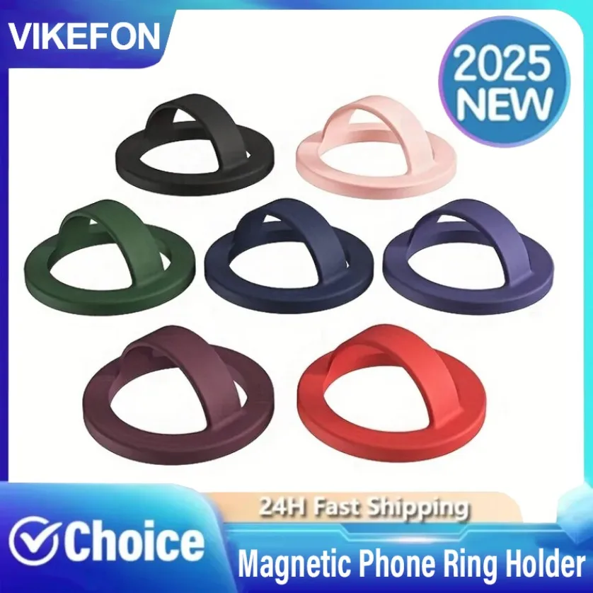 

Magnetic Phone Ring Holder Grip Attachment Magnetic Phone Ring Removable Waterproof Liquid Silicone for iPhone & Android Cases