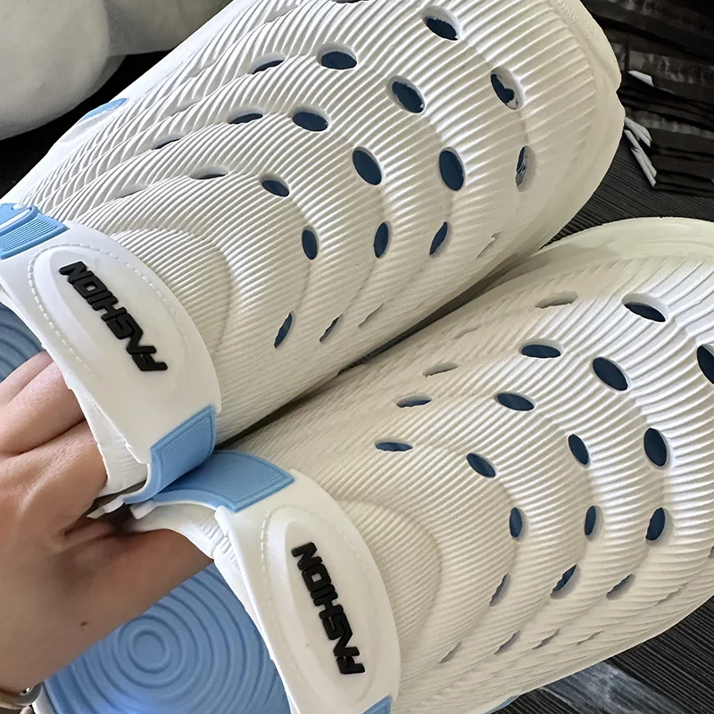 Herren-Clogs für den Sommer, EVA, leicht, weiche Sohle, Wasser- und Strandpantoffeln, rutschfest, verschleißfest, zum Fahren, Dual-Use-Sandalen – Detail 3