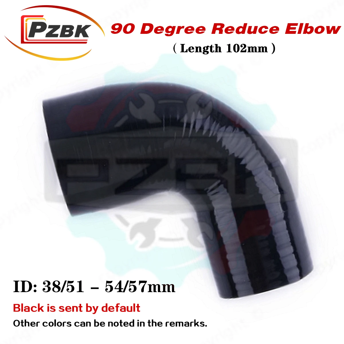 

Black Lenght 102mm 90 Degree Reducer Elbow General Silicone Coolant Intercooler Pipe Tube Hose ID 38mm 40mm 45mm 46mm 48mm 50mm