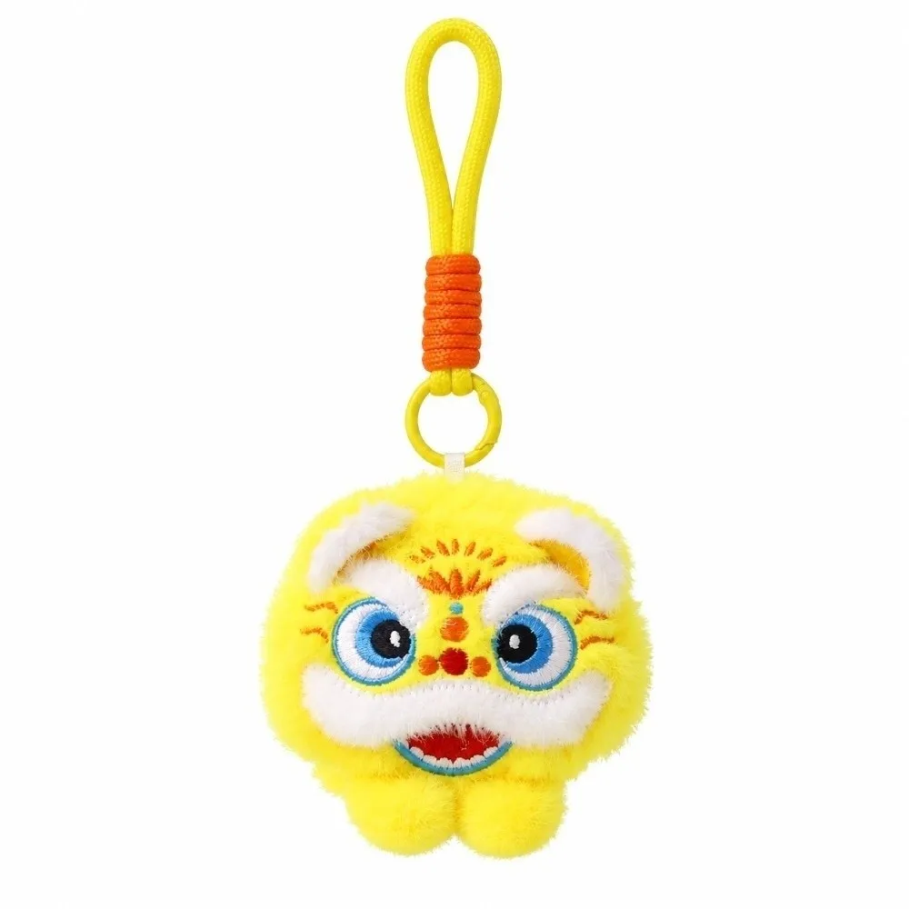 Premium Lion Dance Keychain Exquisite Vibrant Colors Awakening Lion Plushie Creative Design Lightweight Plush Mascot Pendant