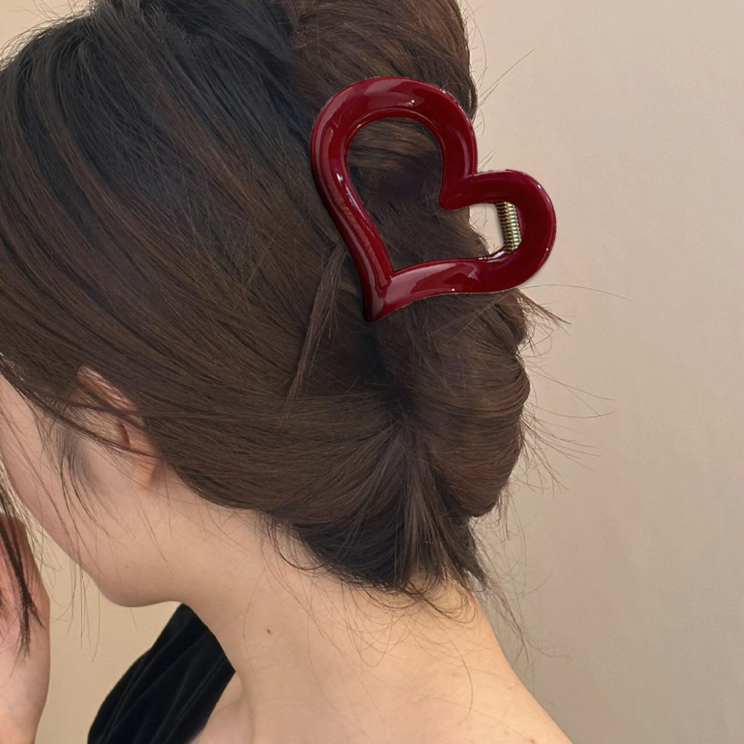 2024 Women Hair Clip Wine Red Hairpin Fashion French Elegant Hairgrips Large Hair Claw Clips Girls Korean Hair Accessories