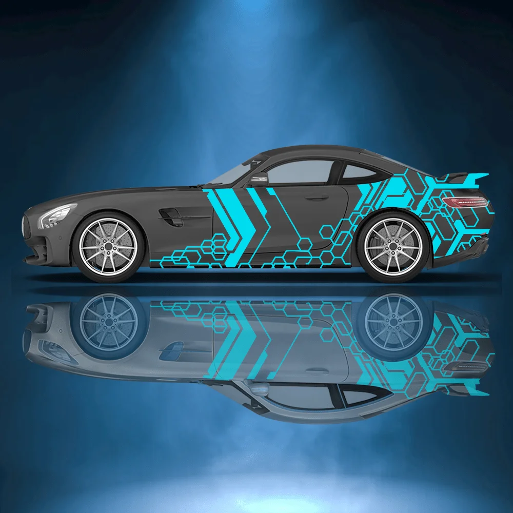 

Colorful Sharp Lines Car Vinyl Wraps Decal Self-adhesive PVC Sticker Suitable for Trucks SUV Decoration Auto Accessories Gift