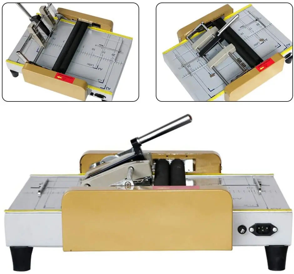 60W Book Trimmer Stapling A3 Book Paper Binding Machine Booklet Making Folding Stapling Binder