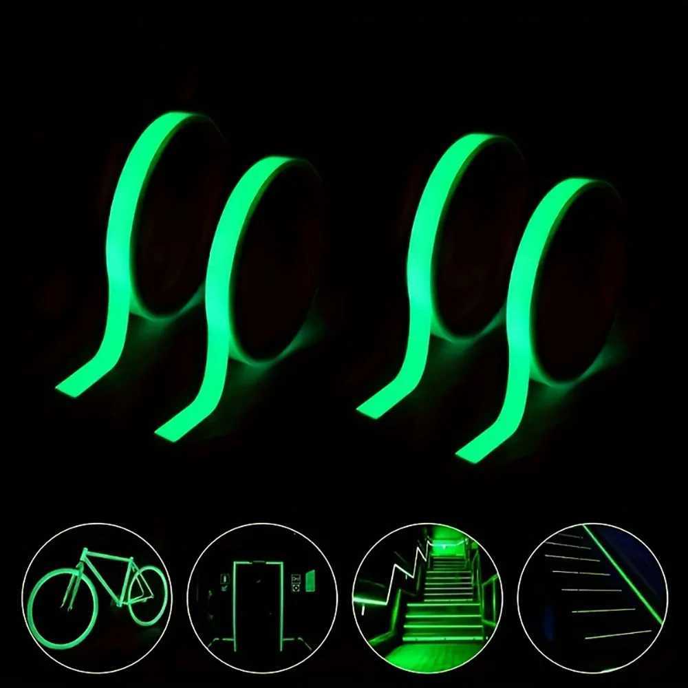 PET Luminous Fluorescent Night Self-Adhesive Glow Luminous Sticker Tape Safety Security Home Decoration Warning Adhesive Tape