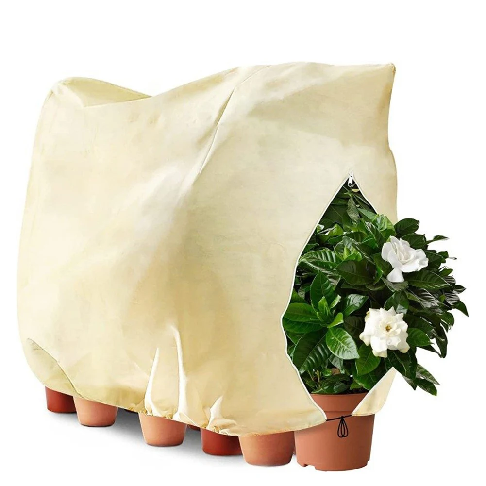 For Plant Preservation 26*18*4 Cold Weather Cover Drawstring Plant Protection Cloth Agriculture Winter Plant Cover