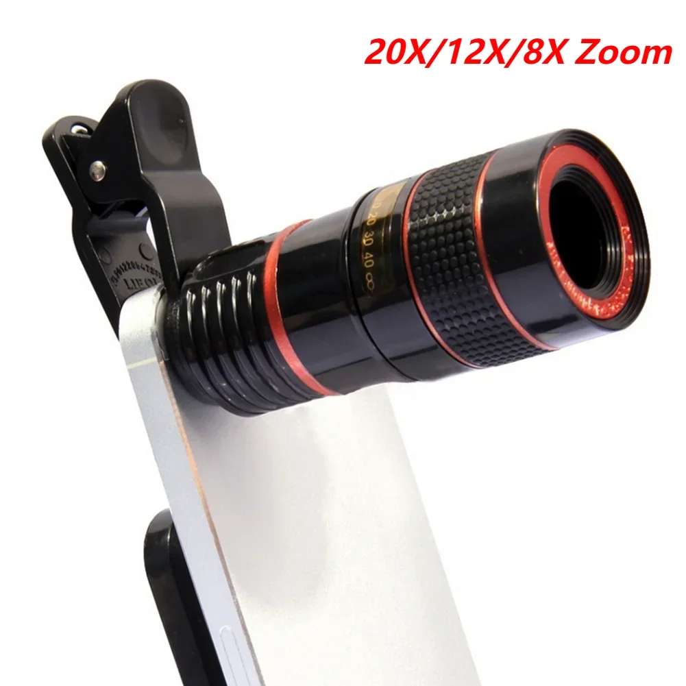 20X 12X 8X Zoom Phone Lens Phone Camera Telephoto Lens Monocular Telescope Universal Phone Optical Telescope Lens For iPhone