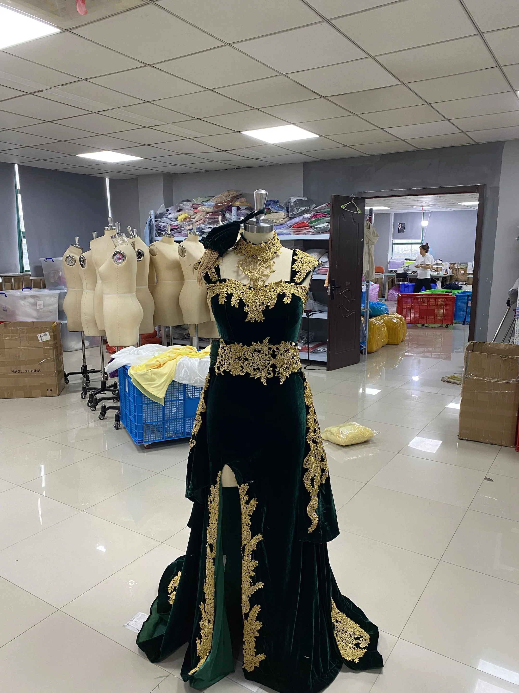 Eightale Arabic Evening Dress with Detachable Skirt Two Pieces Green Morocco Kaftan Customized High Neck Velvet Prom Party Gown