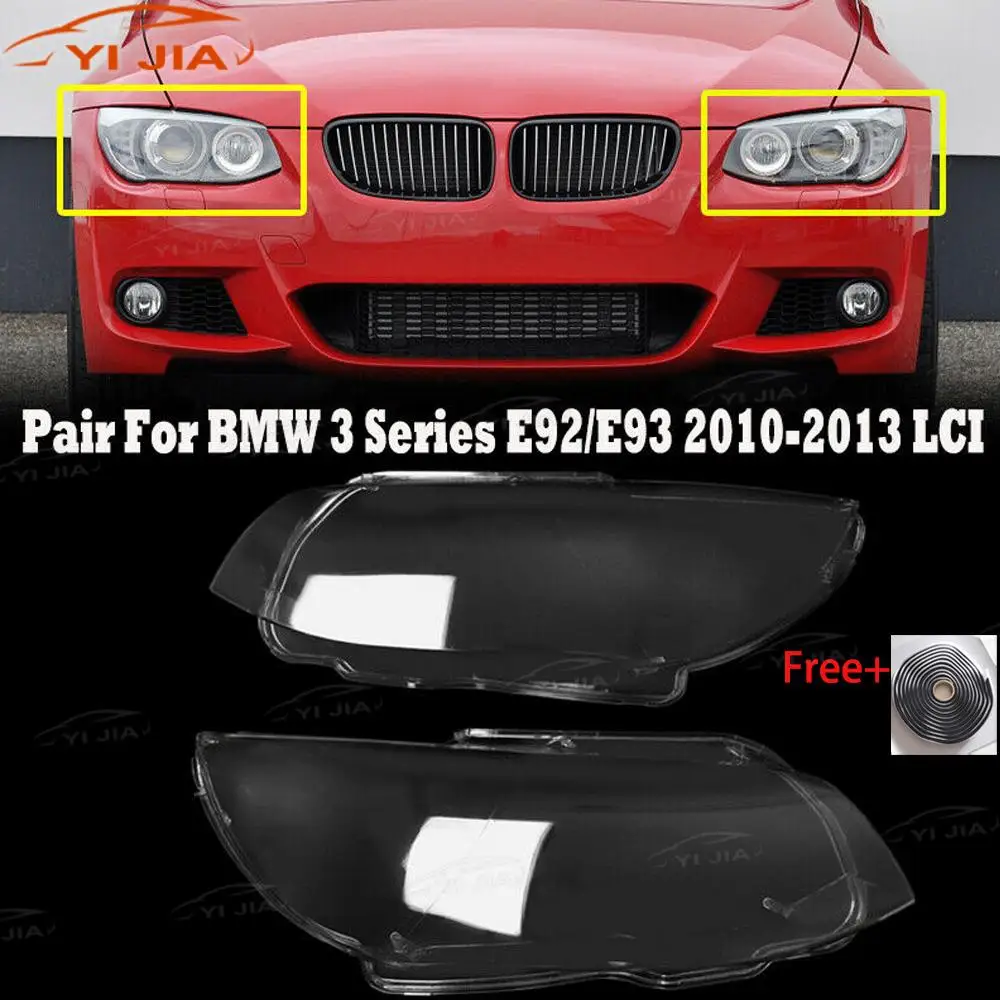 

For BMW E92 Coupe E93 328i 2010-2013 LCI Transparent Housing Front Headlights Lens Shell Glass Lampcover Head Lights Cover