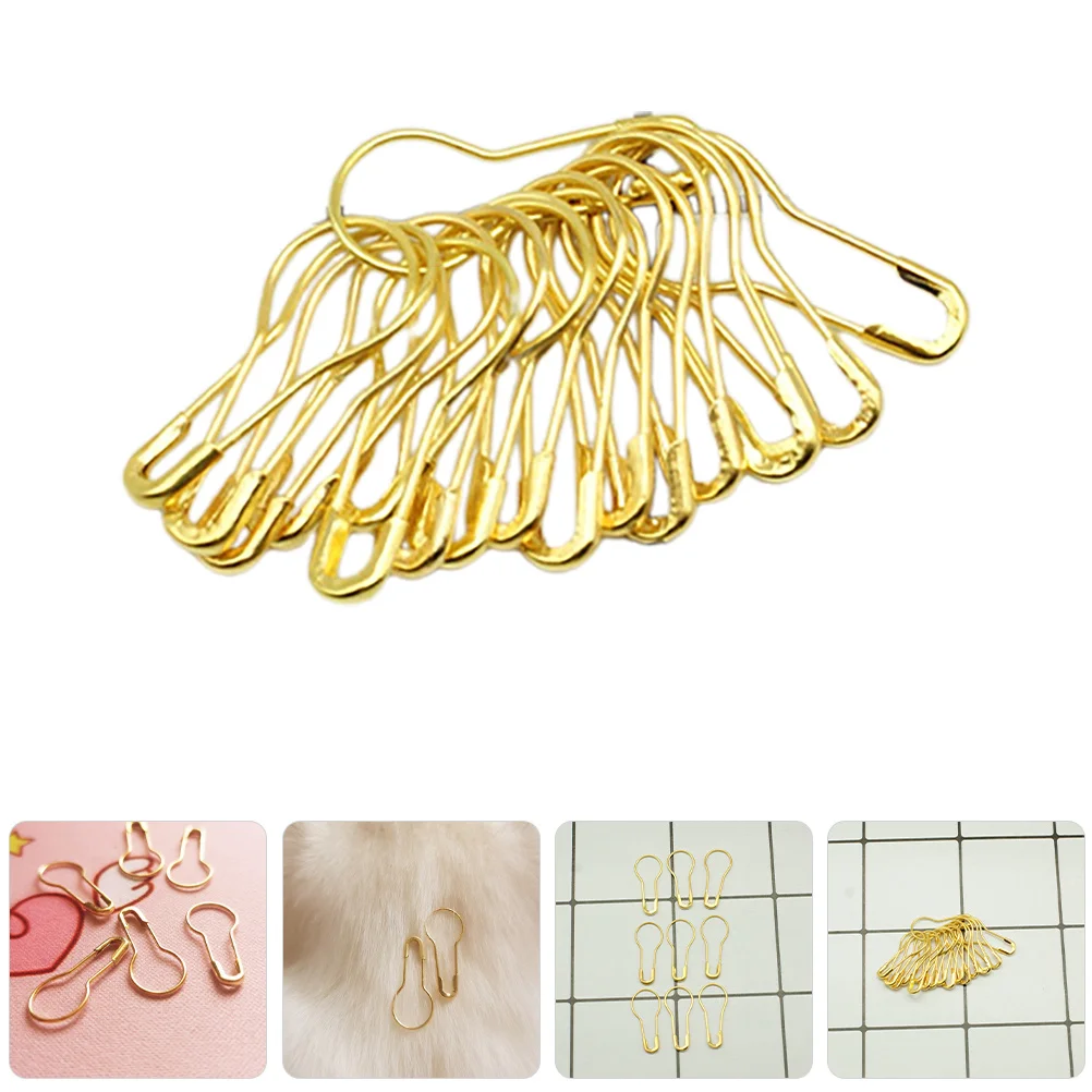 

1000Pcs Gold Metal Gourd Safety Pins 0.9 Inch Small Bulb Pins for Knitting Crochet Stitch Markers Craft Knitting Stitch Markers