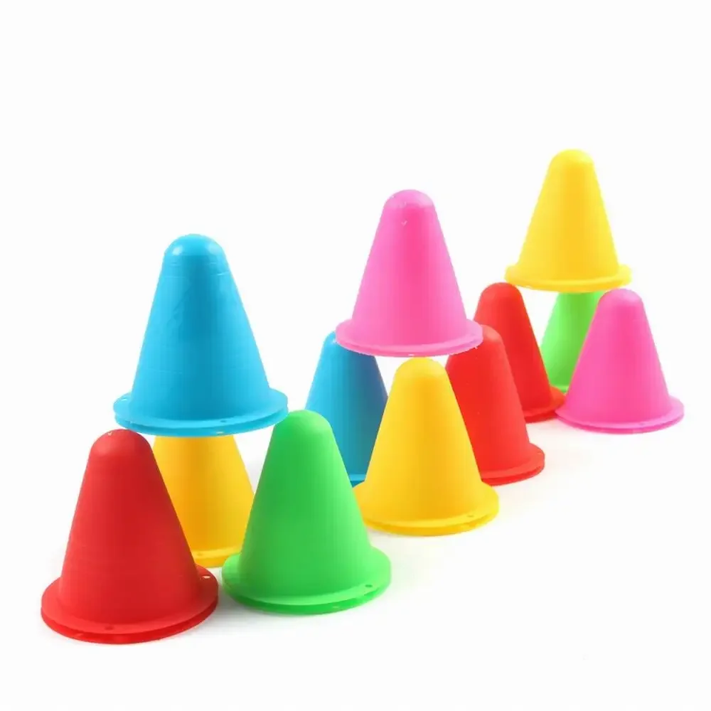 10pcs/lot Colorful Skate Pile Cup Windproof Roller Skating Cone Agility Training Marker Slalom Skateboard Marking Cones