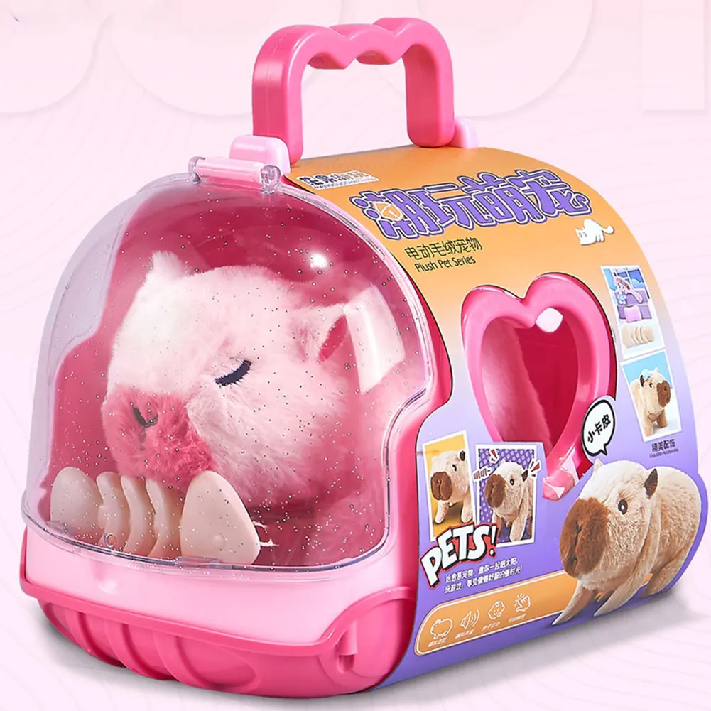 柔らかな歩き方をするカピバラの電子ペットおもちゃ 赤ちゃん向け 愛らしいカピバラデザイン、ユニークで可愛い誕生日プレゼント