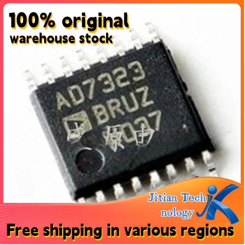100% original inventory 1PCS AD7323BRUZ logo AD7323 TSSOP-16 Analog-to-Digital Converter chip Channel direct sales