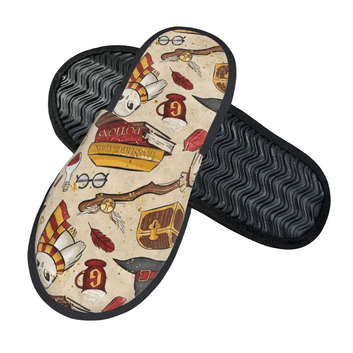 Harrys Potters Magic School Home Cotton Slippers Anti Slip Soft Memory Foam Cotton Slippers Indoor