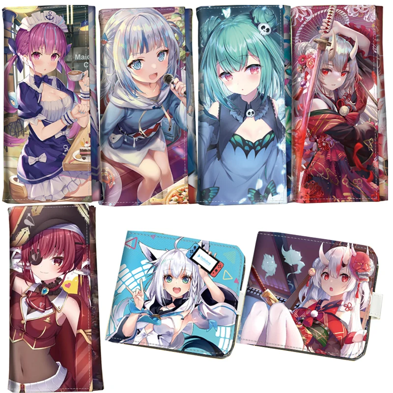 

Hololive Virtual YouTuber PU Wallet Gawr Gura Marine Minato Aqua Nakiri Ayame Rushia Shirakami Long Purse Coin Bag Cards Holder