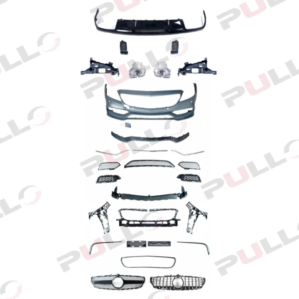 

STLFBody Kit for CLS W218 2015-2018 Upgrade to CLS63 AMGs Model Include Front Bumper Assembly Grille Rear Diffuser Tail Pipes