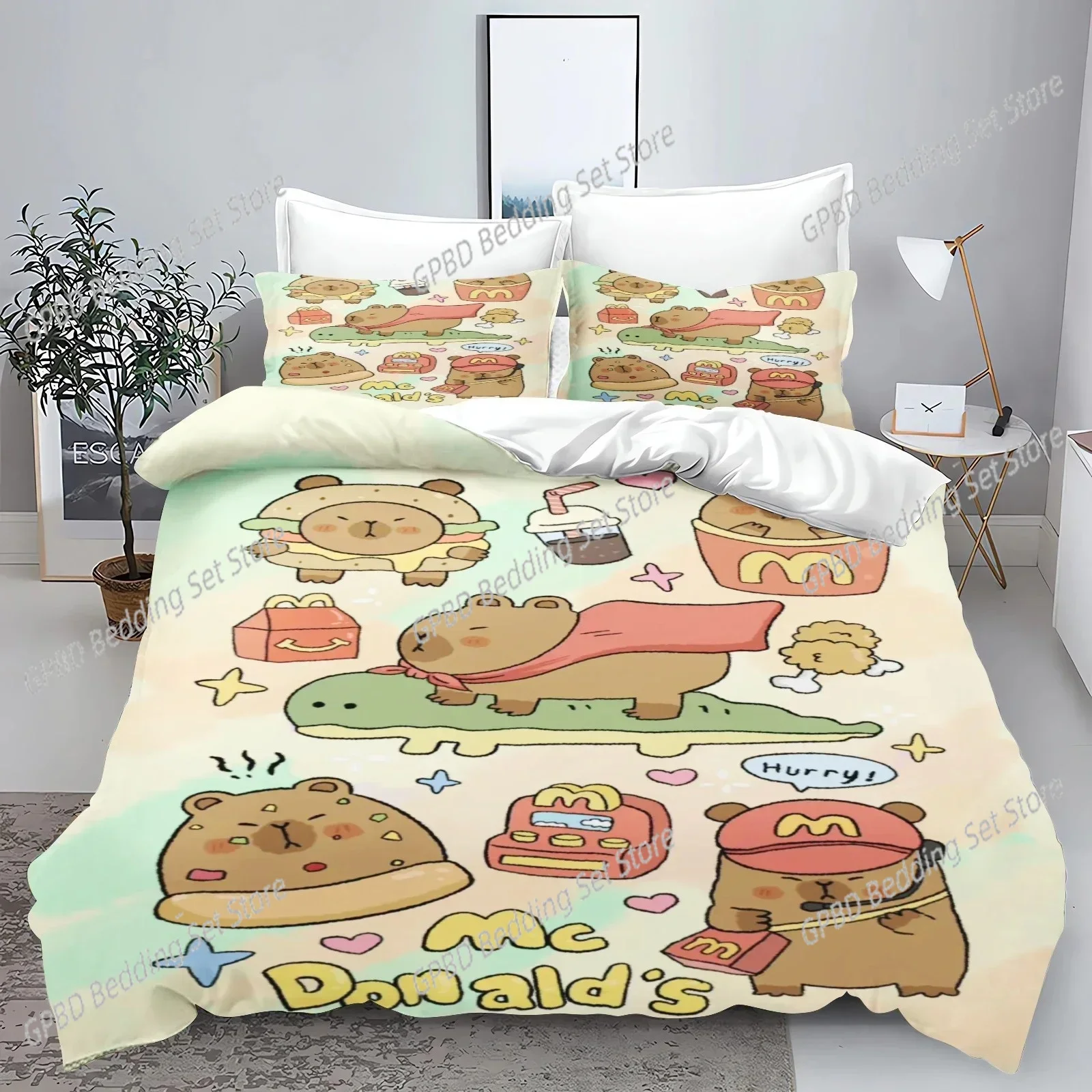 

New Capibara 3D Children'S Printed 100%Polyester Bedding Set Duvet Cover Set Twin Size Bedding Sets Home Textiles Birthday Gifts