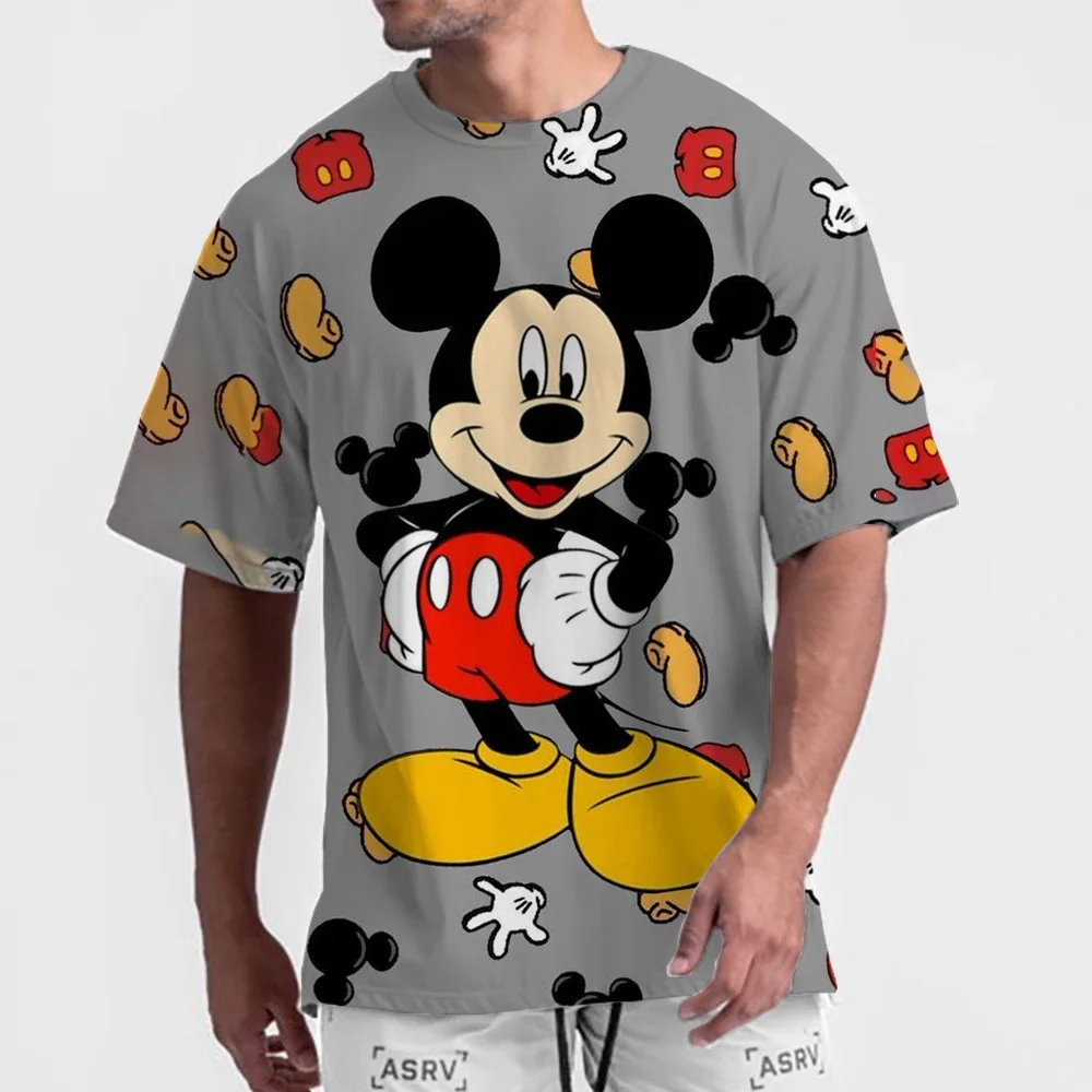 

Mickey Mouse Men's T-shirt Disney Cartoon T-shirt Summer Short Sleeved Couple T-shirt Cute And Fun Top S-5XL Large Clothing