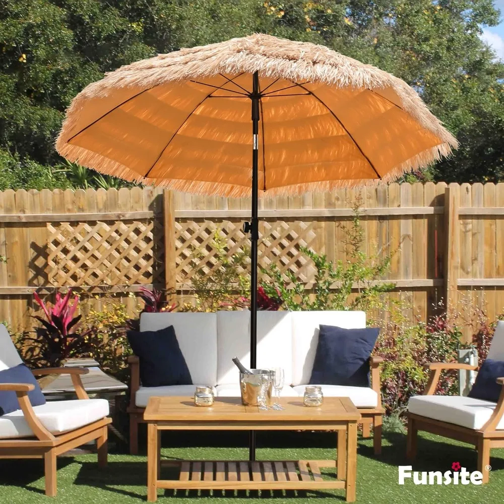 

Funsite 7.5ft Tiki Umbrellas for Outside, UV Protect Thatch Umbrella with Tilt Design, Thatch Patio Umbrella for Outdoor Tiki