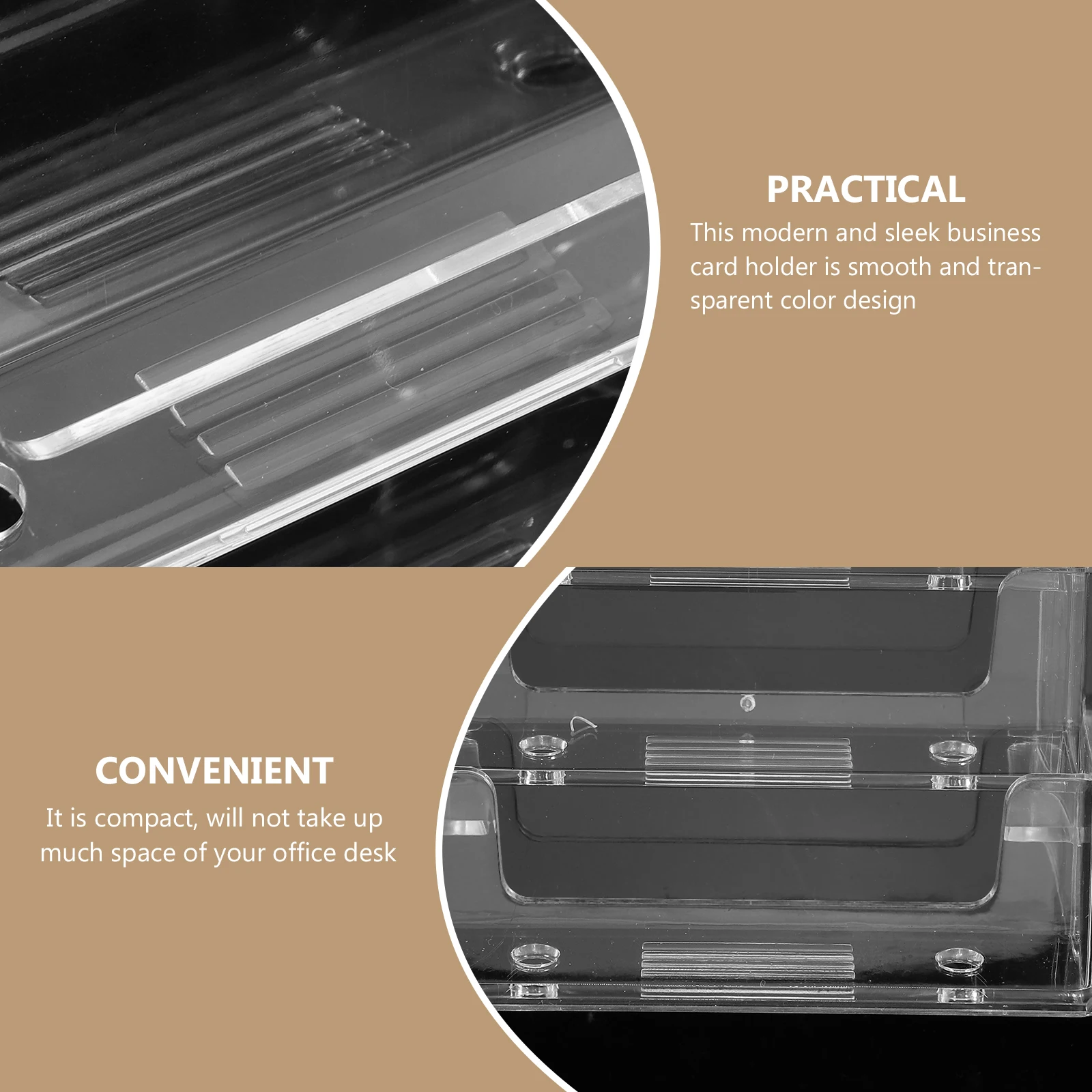 

Прозрачный держатель для визитных карточек, настольный органайзер, 3-слойный пластиковый контейнер для хранения карточек, офисные принадлежности