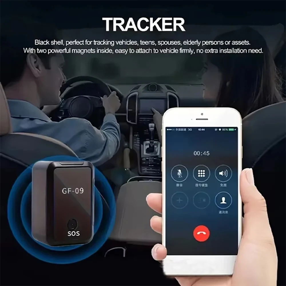 GF09 GPS Tracker Anti-Loss Real-Time Tracking Device Magnetic Anti-Theft Positioner Automatic Alarm GeoFence Route History