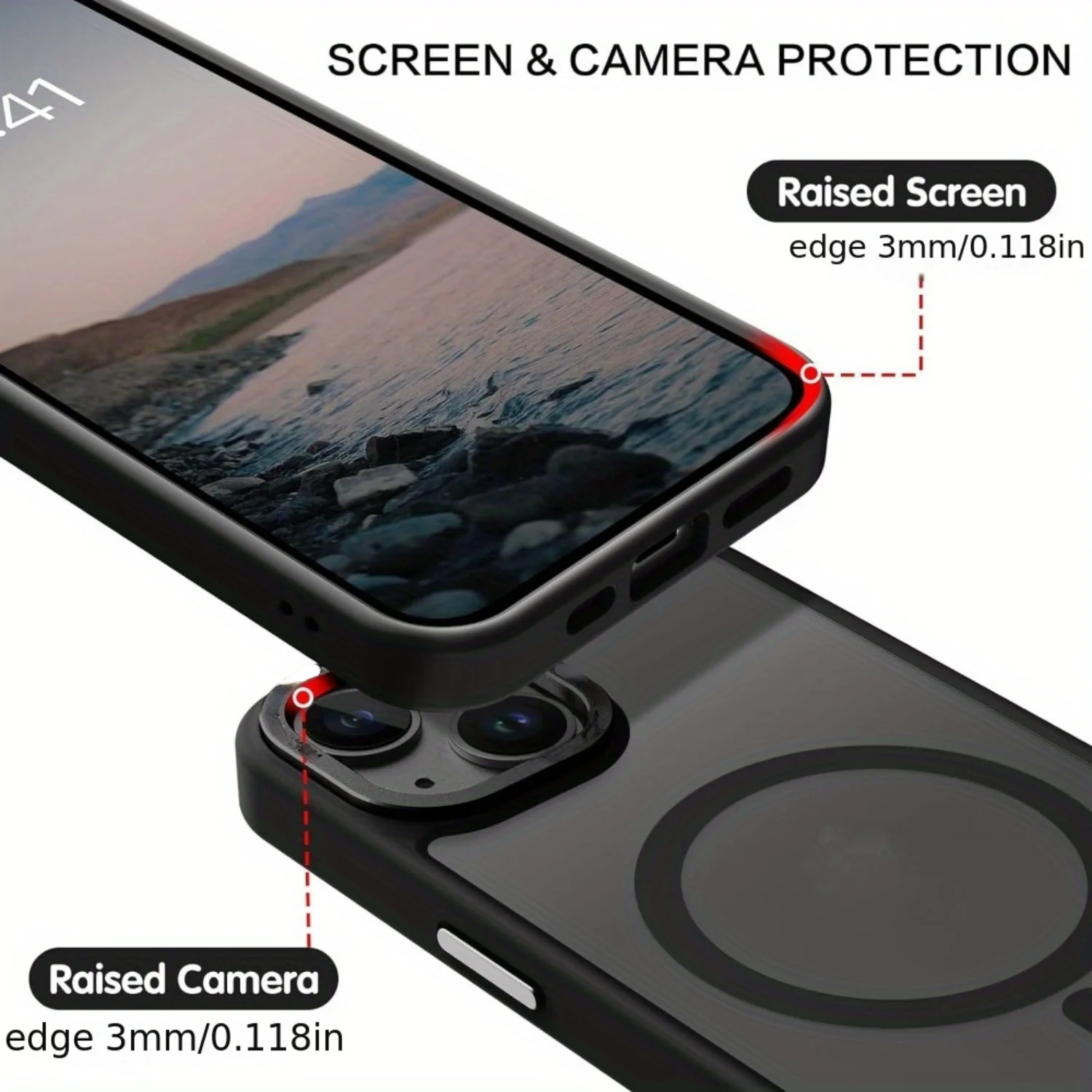 Compatible with  15 Plus Case, Translucent Matte Slim Shockproof  Phone case [Compatible with ] Women Men Girl Boy Protective Co image 4