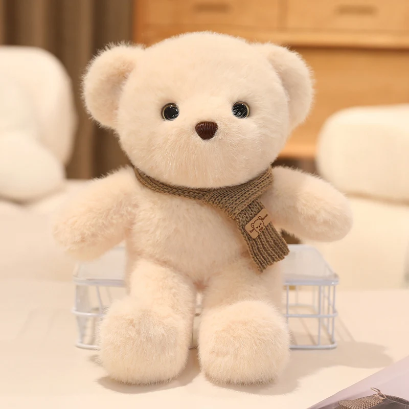 30 سنتيمتر وشاح لطيف الدب ألعاب من القطيفة الدب الصغير مع الأوشحة ثلاثة ألوان محشوة الحيوان هدايا أعياد ميلاد للأطفال تيدي بير ديكور المنزل