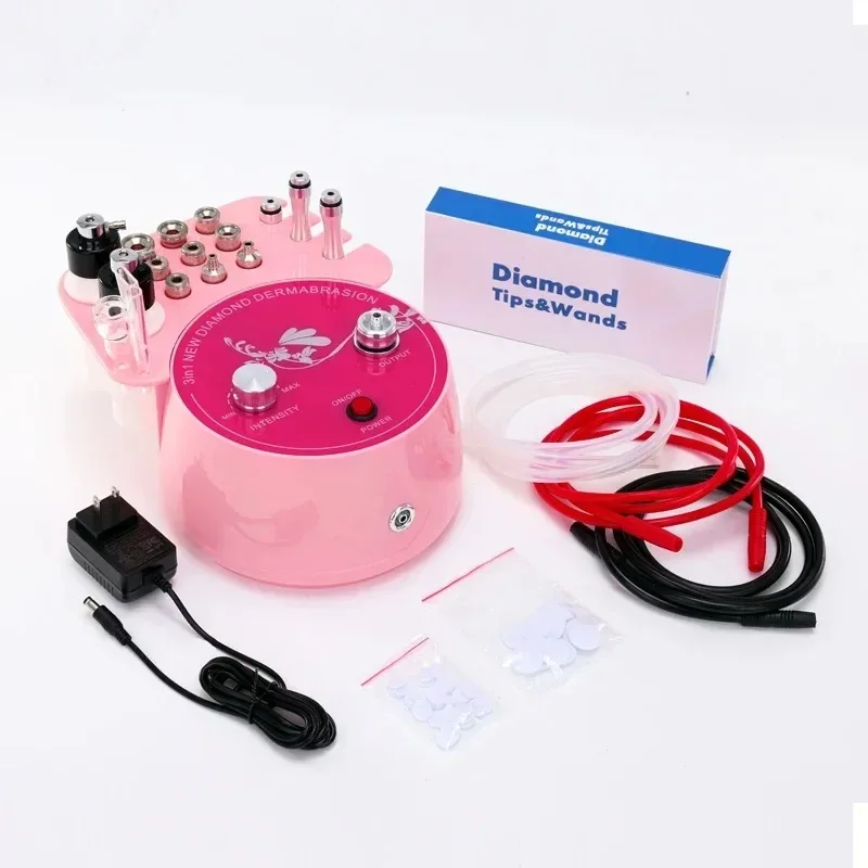 NEW Pink Diamond Microdermabrasion Machine Facial 3 in 1 Professional Blackhead Removal Acne Clearning Anti Aging Skin care Tool