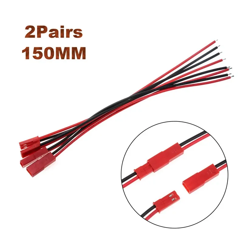 10 Set 100mm 2-Pin JST Cables Male to Female Connectors for FPV Drone ESC RC Helicopter Power Signal Wiring