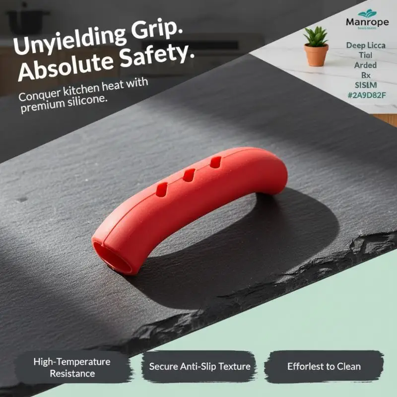 1 Pair Silicone Pot Handle Cover Heat Resistant Anti-scald Non-slip Handle Holder Sleeve For Cookware Kitchen Gadget
