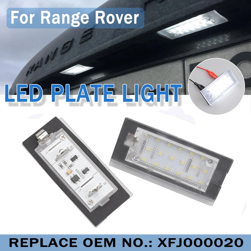 2 stücke Auto Weiß LED Lizenz Nummer Platte Licht Für Range Rover L322 2003-2012 Hinten Platte Lampe canbus Fehler Frei #   XFJ000020