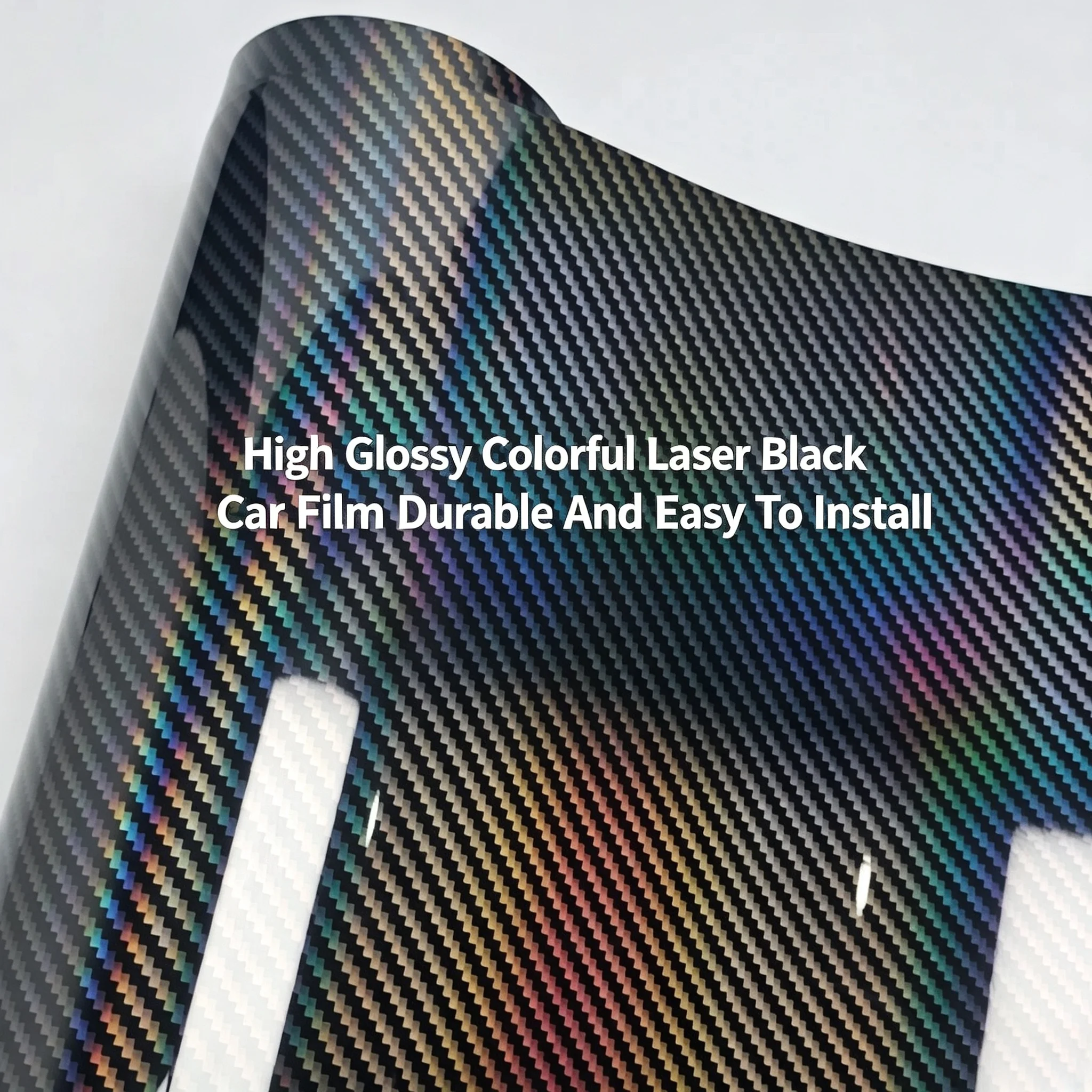 

High Gloss Colorful Laser Carbon Fiber Black Stickers on Car Vinyl Wrap Automotive Sticker for Car Body Films Decals for Vehicle