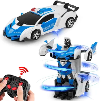 Electric RC Car 2 In 1 Transformation Robots Sports Vehicle Model Robots Boys Toys Remote…