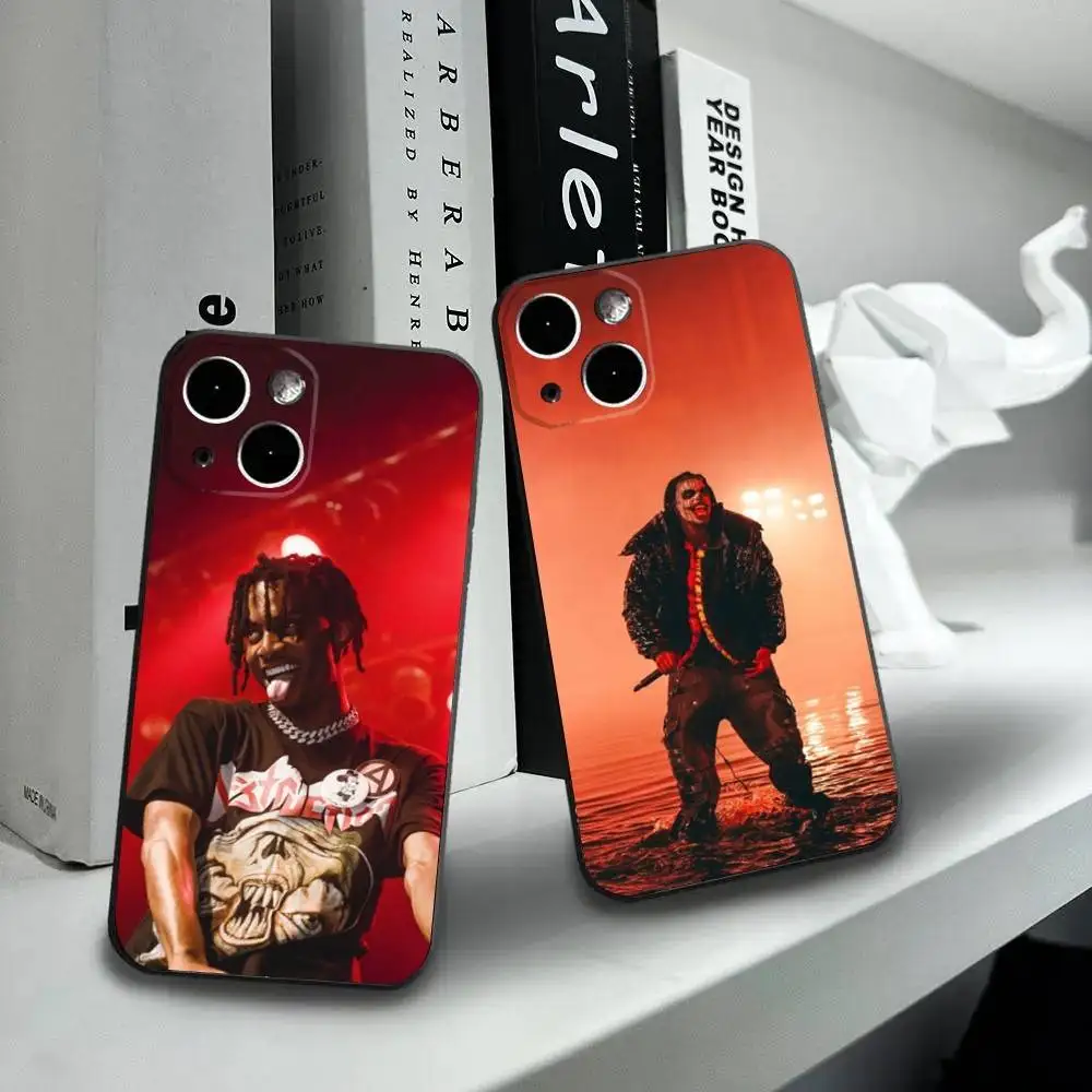

Rapper P-Playboi C-Carti Phone Case For iPhone16,15,14,13,12 Mini 11 Pro XR,X,XS,MAX 7,8 Plus Silicone Cover Soft Black