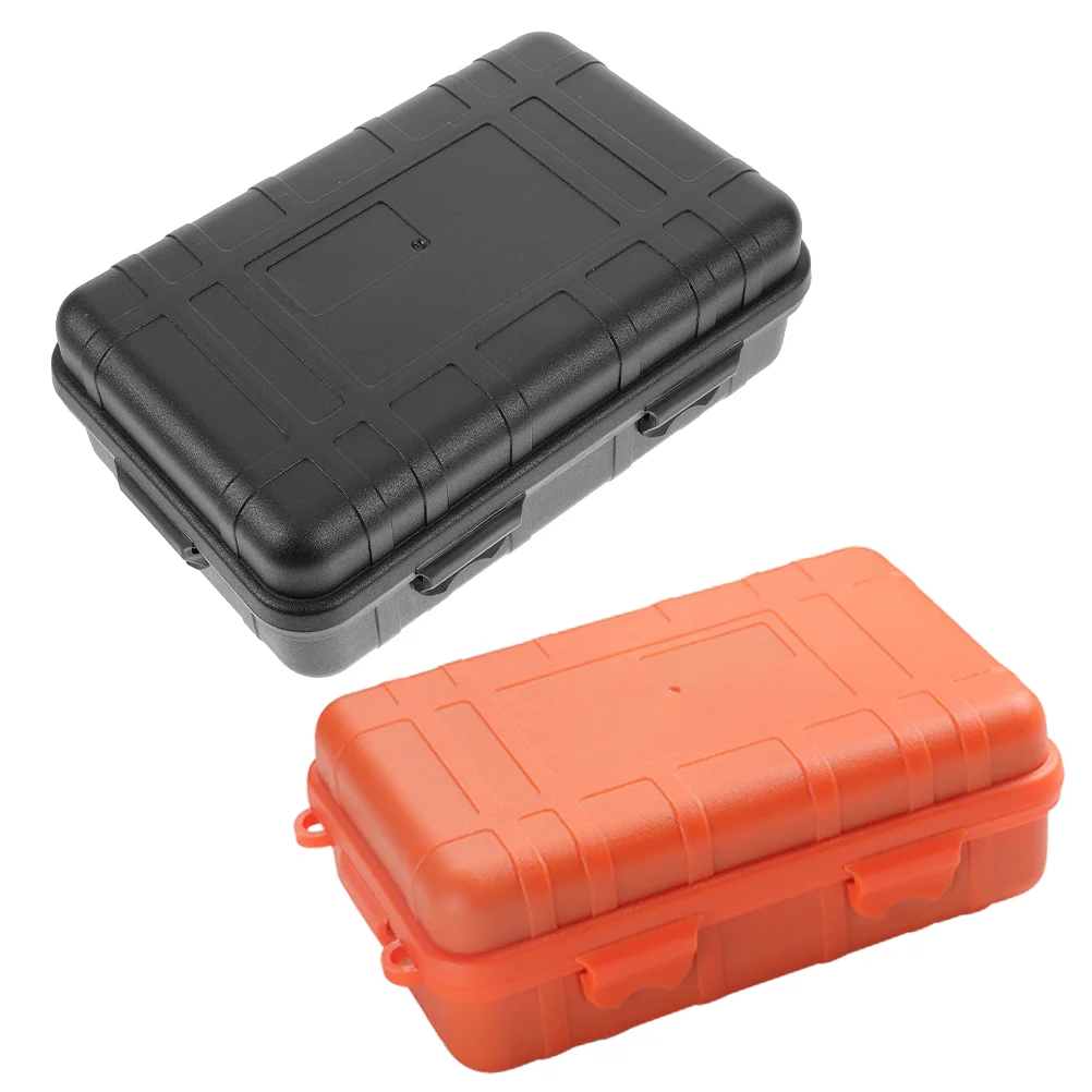 2 Pcs Outdoor Survival Box Waterproof Storage Shockproof Gear Boxes Case Tools Hiking Utility Kit Equipment Small