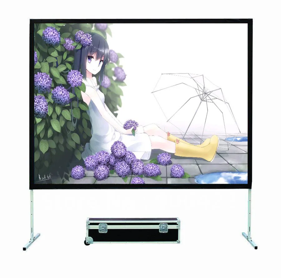 180 Inch Front Rear Quick Fold Projector Screen with Stand 4K 8K 3D 4:3 16:9 for Home Theater Outdoor Projection