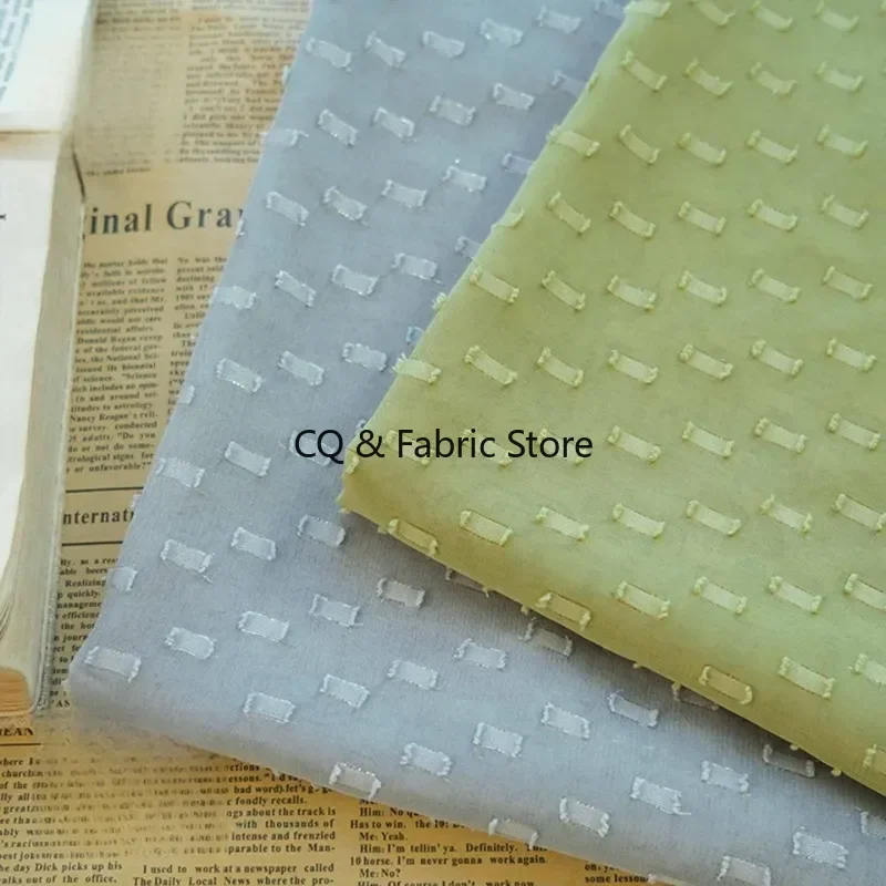 Lightweight Geometric Jacquard Chiffon Fabric for DIY Clothing and Dressmaking in Trendy Designs and Patterns