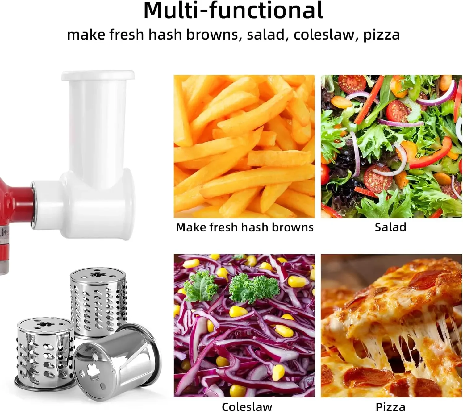 For all KitchenAid Stand Mixe Slicer Shredder Attachments Accessories Quickly Slice Vegetables for Salads,Potatoes,Cucumbers