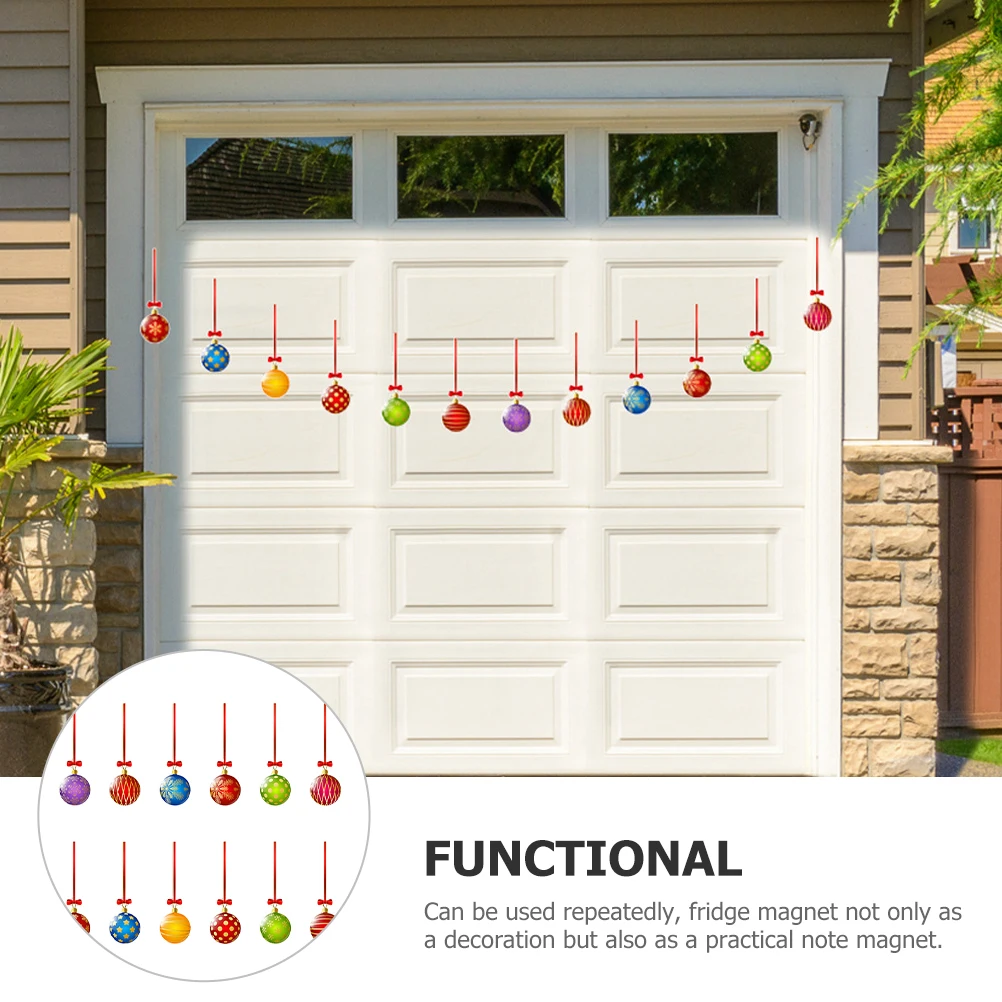 

Magnetic Colorful Ball Decoration Christmas Xmas Fridge Refrigerator Holiday Themed Car Door nament Reusable Practical
