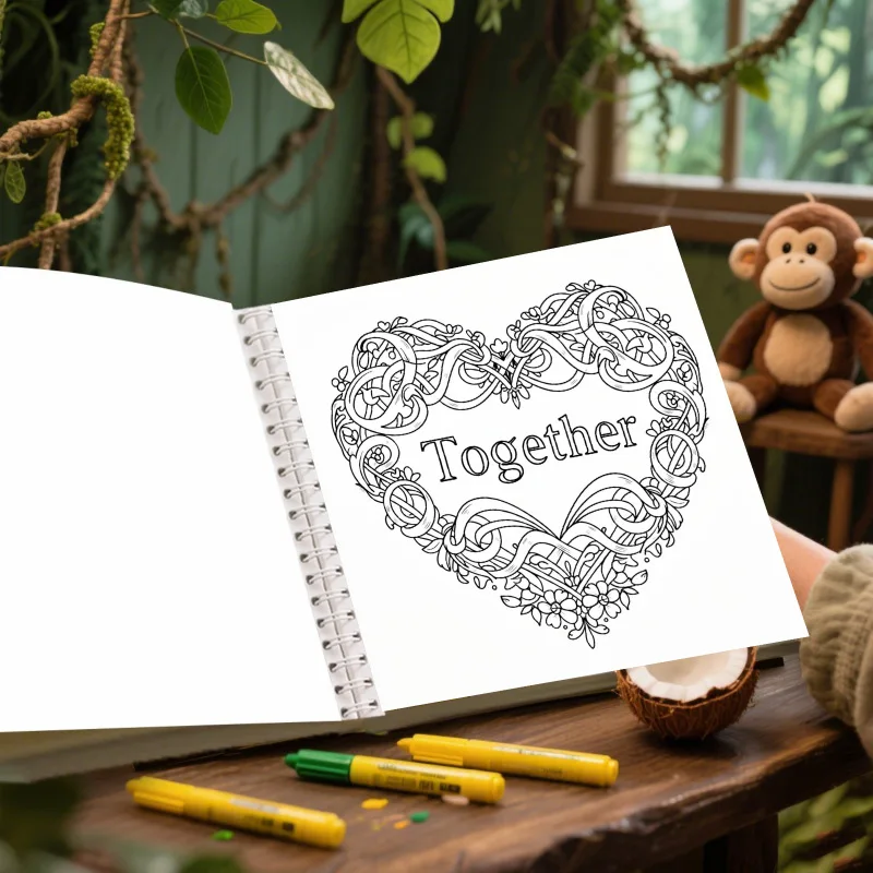 New cross-border bestseller: adult coloring book with love quotes - spiral bound