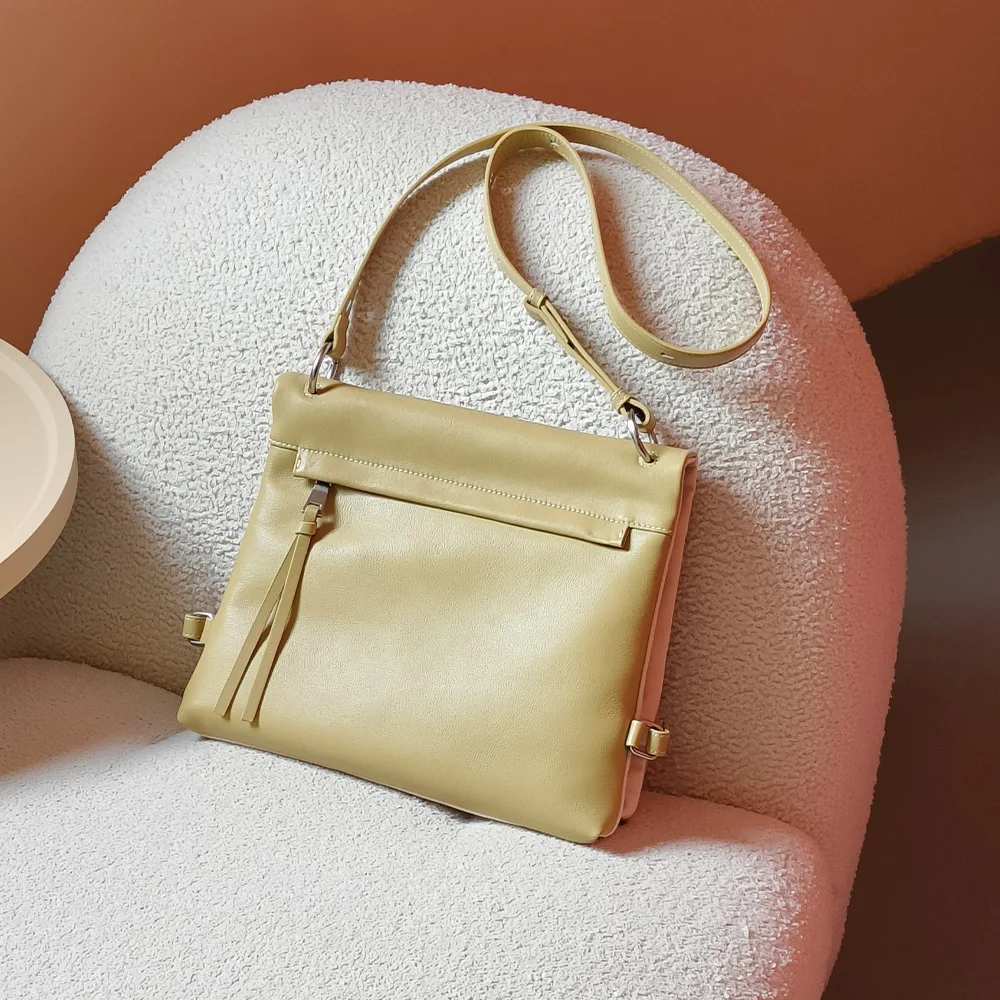 

Cross-body bag simple style women's one-shoulder zipper bag niche leather messenger bag high-grade sense head layer cowhide