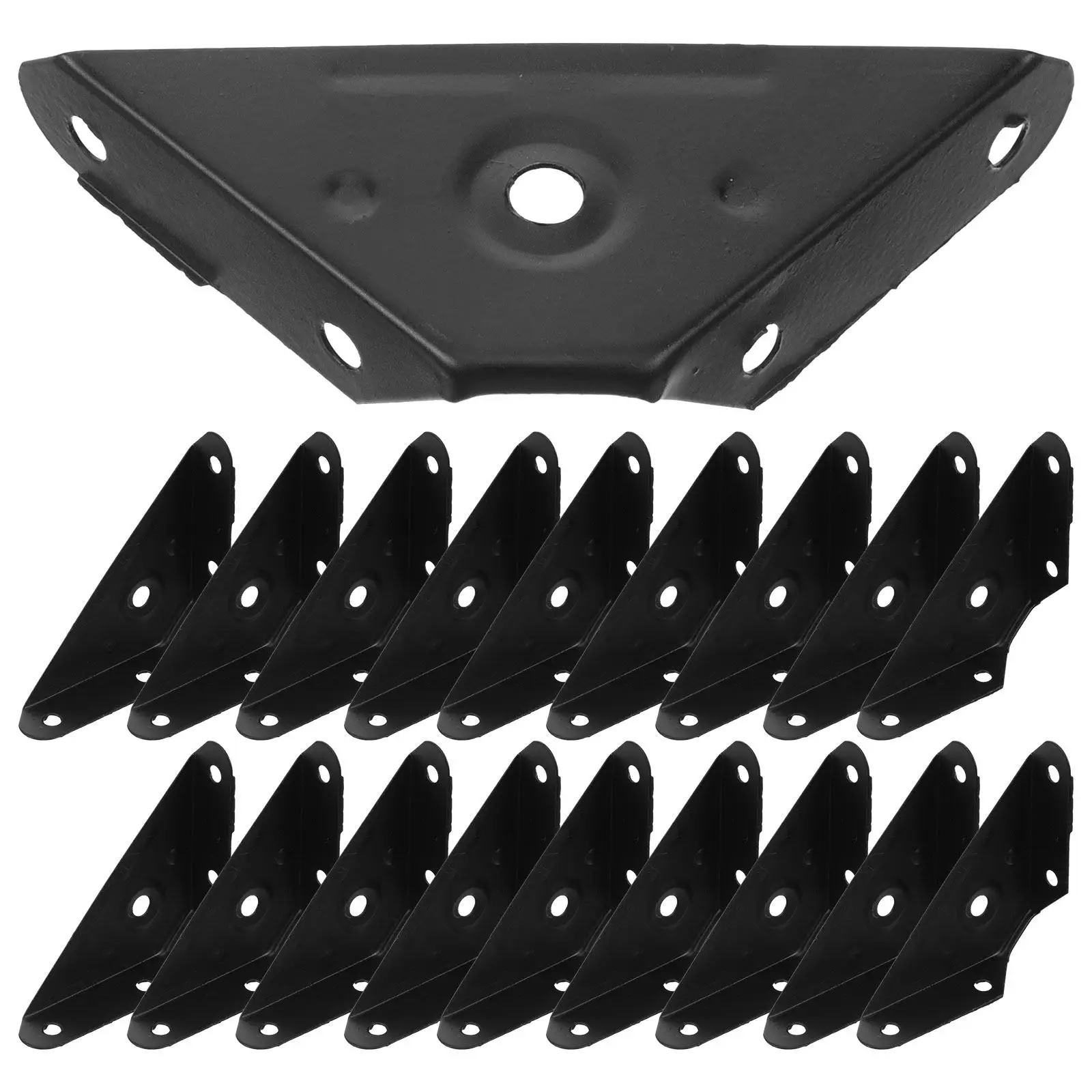 20Pcs Heavy Duty Corner Brackets 90 Degree Angle Bracket for Wood Furniture Cabinet Shelf Support Structural Reinforcement Black