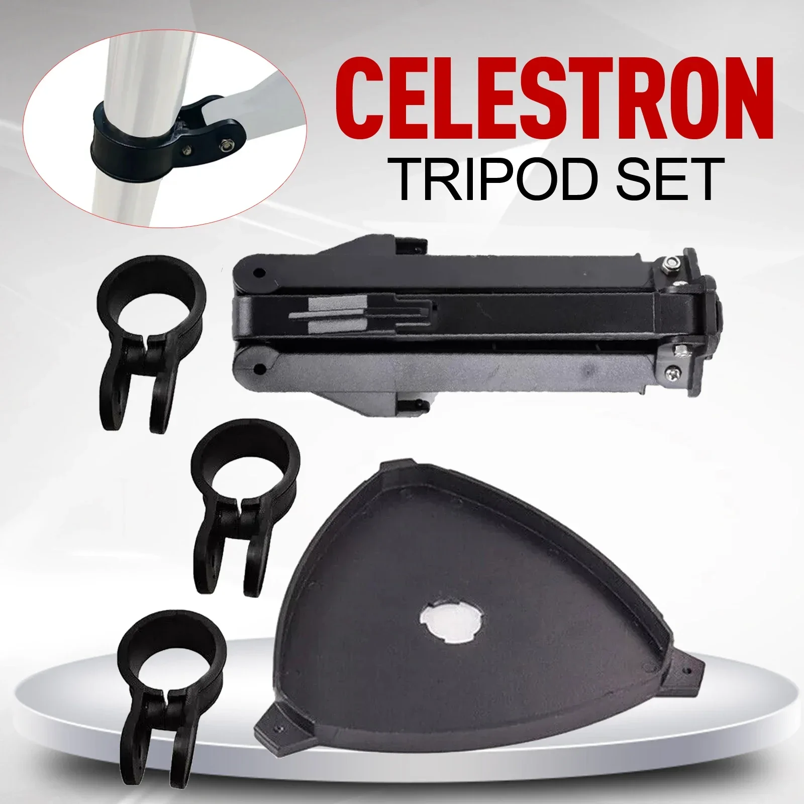 New Accessory Tray For Celestron GT, SLT ,CG-2, CG-3 Meade EQ-1 Telescope Tripods Clamping Rings with Screws