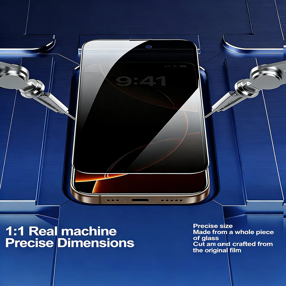 Picture 5: NNBILI 2Pcs 360° Privacy Tempered Glass Screen Protector Completely,For IPhone 17 16 15 14 13 12Pro Max Invisible From All Sides