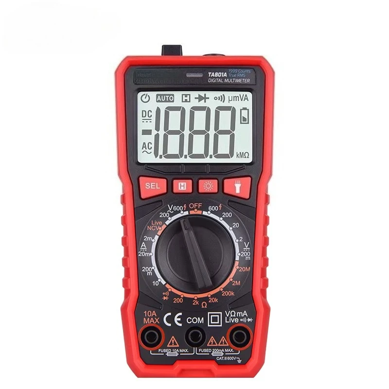 TA801A Digital Smart Multimeter 600V DC/AC 10A Current Industrial & Household Use Exclusive Patent OEM ODM Distribution