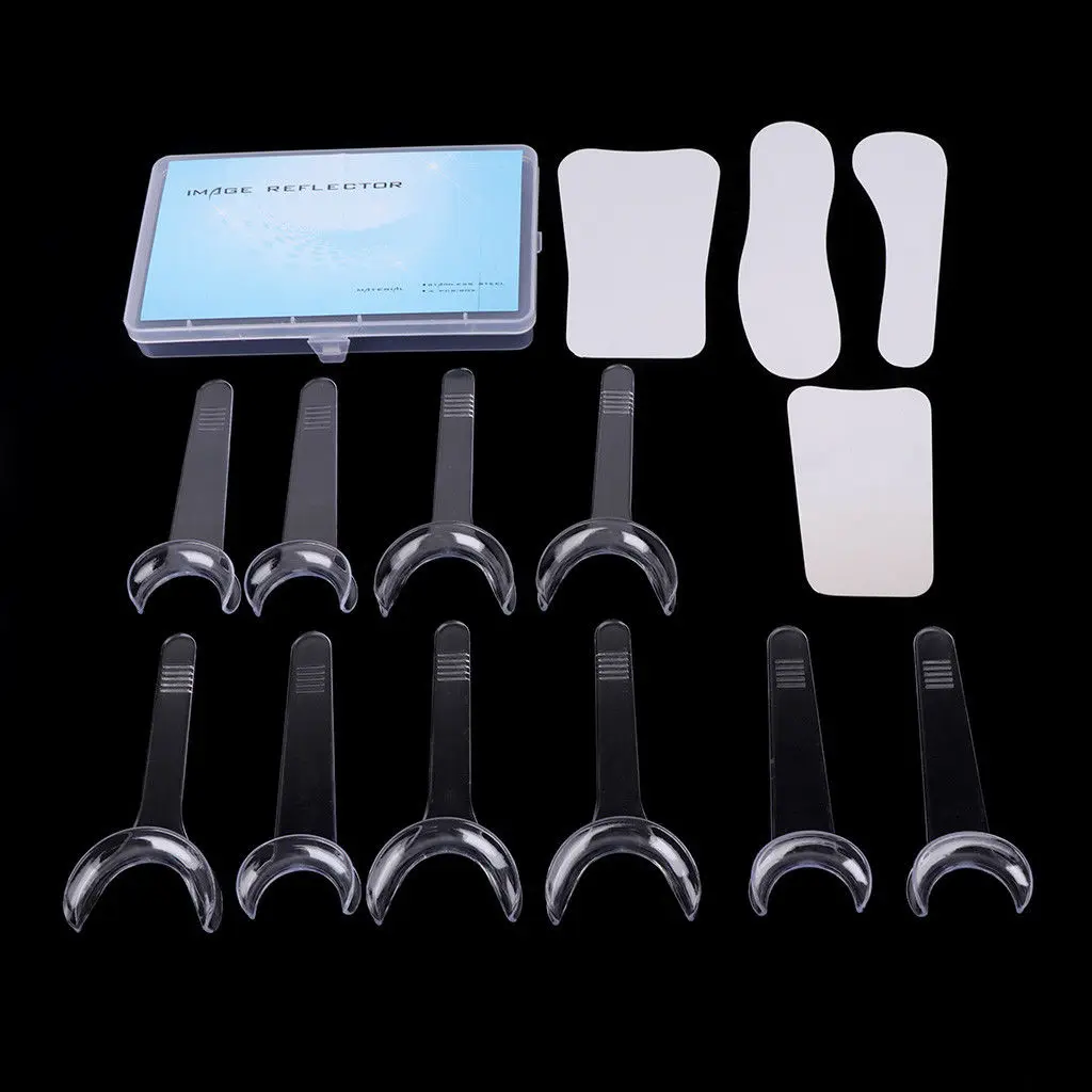 4pcs Dental photography Mirror +10pcs Retractor Cheek Lip Mouth Opener