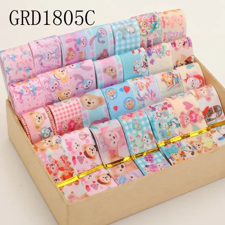 Japan Sanrio Cinnamoroll&Pom Pom Purin Cartoon Duffy Pattern Printed Grosgrain Ribbons,1 Yard/ Style 22/25mm Random Set